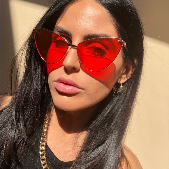 ASOS Accessories - ASOS Red Colored Lens Cat Eye Sunglasses